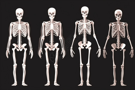 人体骨骼模型人体骨骼概念模型插画