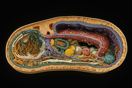 人类器官复杂的胰腺器官插画