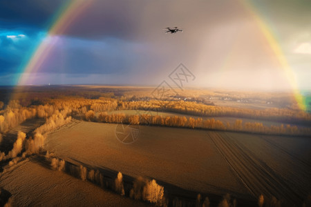 无人机飞越农场图片