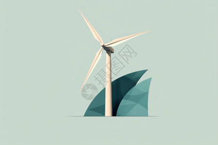 风力涡轮机极简主义设计背景图片