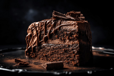 巧克力蛋糕特写镜头图片