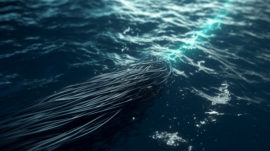 海底光缆大海里的光缆创意图背景