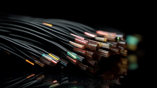 光纤连接器黑色的跳接线背景