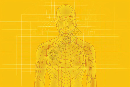 黄色的身体3D头部模拟图设计图片