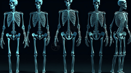 人体骨架结构不同侧面图片