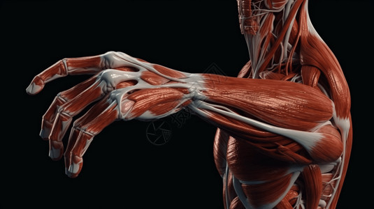 人体手臂肌肉系统背景图片
