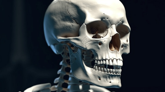 人体头部3D模型背景图片