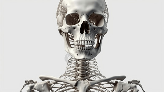 人体正面骨骼结构背景图片
