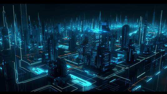 科技感的城市背景图片