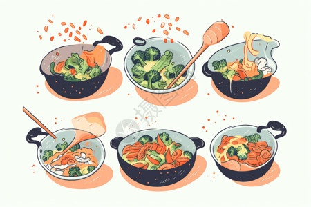 蔬菜膳食丰厚的膳食纤维插画