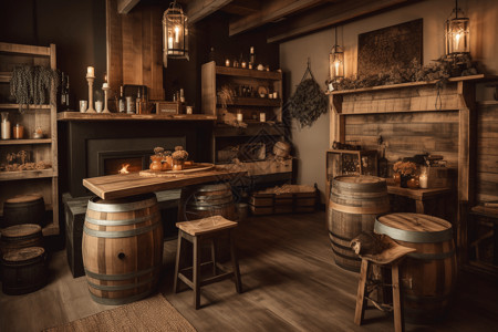 乡村的酒吧3D设计图图片
