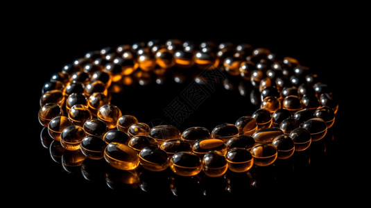 珍珠藕丸圆形图案排列的鱼油丸图设计图片