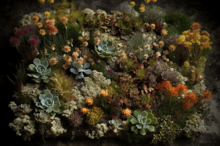 粘土花朵野生花园粘土渲染设计图片