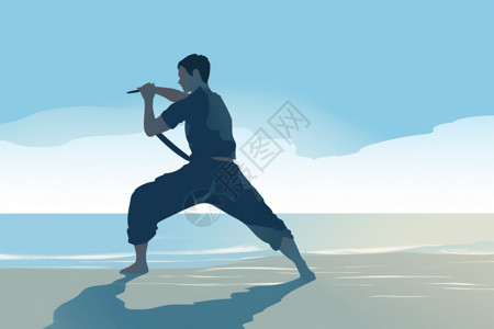健身练习八段锦的平面插图插画