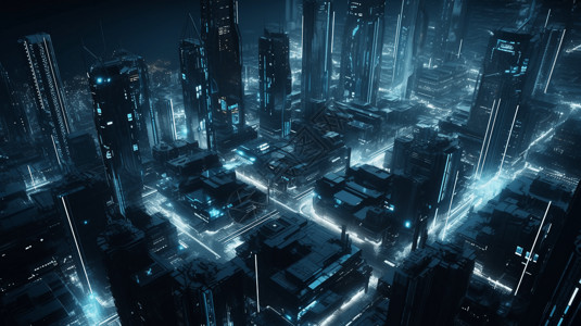 未来派城市渲染图背景图片