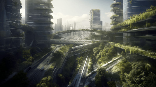 超现代的科技城市图背景图片