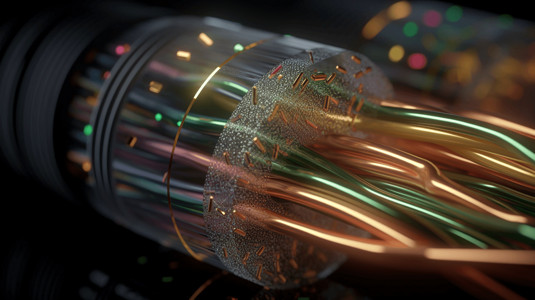 光纤电缆内部3D渲染图背景图片