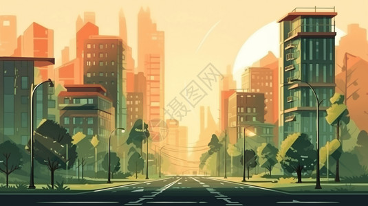 可持续性绿色生活的城市插图图片