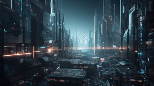 星际太空城市渲染图图片