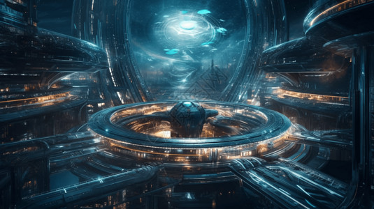 星际外星城市3D设计图背景图片