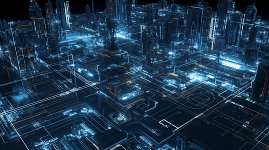 未来城市的蓝图3D设计图图片