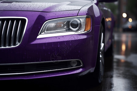 紫色轿车特写图图片