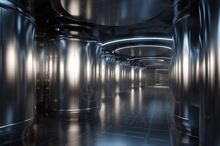 地下电梯地下气体存储设施3D渲染图设计图片
