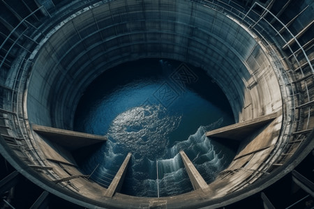水电站大坝大坝中的抽水蓄能系统场景设计图片