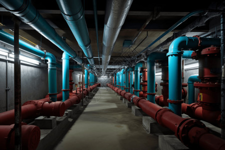 地下工厂热交换的管道图片