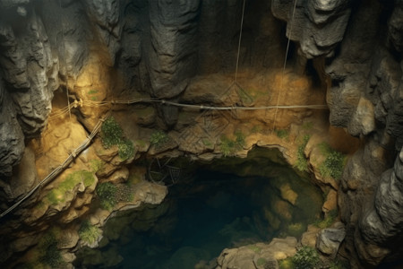 岩石景观人造地下河设计图片