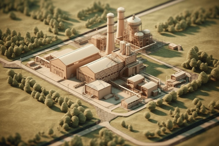 可再生能源工厂粘土图片