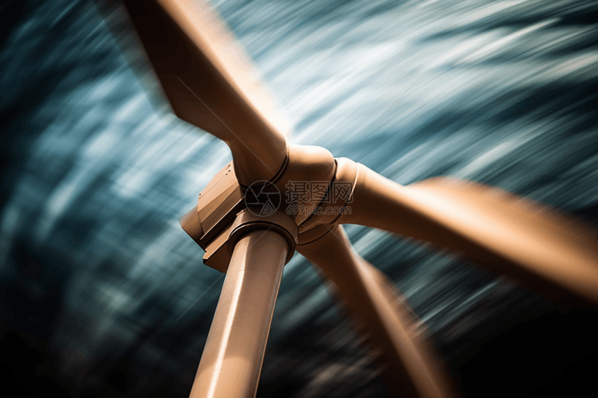 风力涡轮机在运动中的图像图片