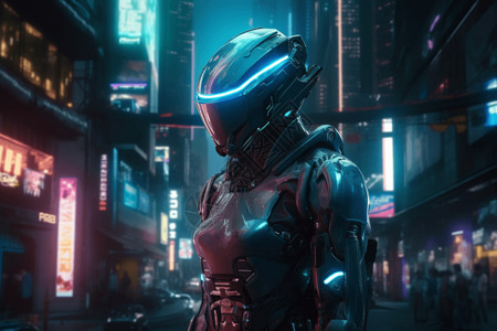 无装甲科幻环境中的未来3D人物设计图片