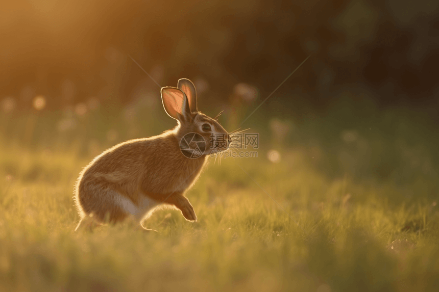 运动中的兔子图片