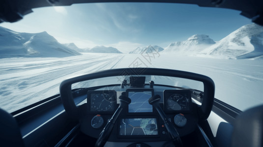 雪地车中的GPS导航系统图片