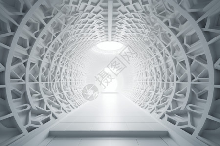 创意几何图形室内空间3D设计背景图片