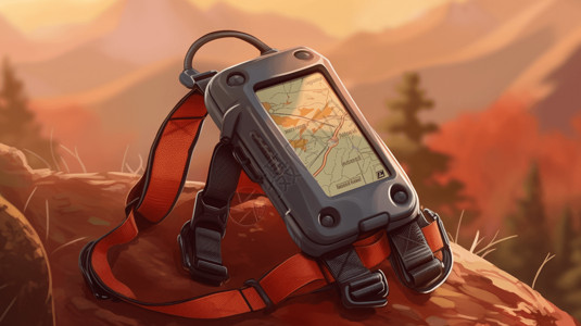 背包带上的GPS设备插图背景图片
