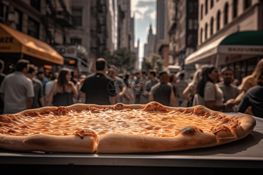 街头披萨美食图片