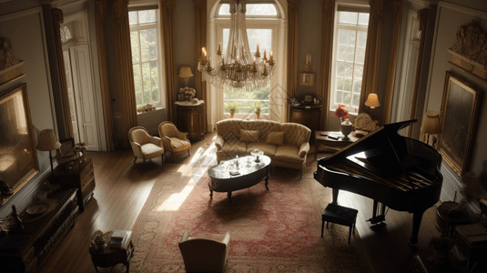 经典装修素材经典优雅的豪华客厅设计图片