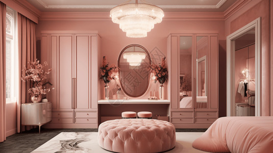 粉色的居家设计图片