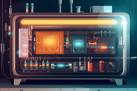 燃料电池测试平面插图高清图片