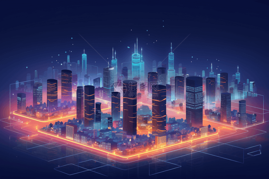 霓虹的5g智能城市图片