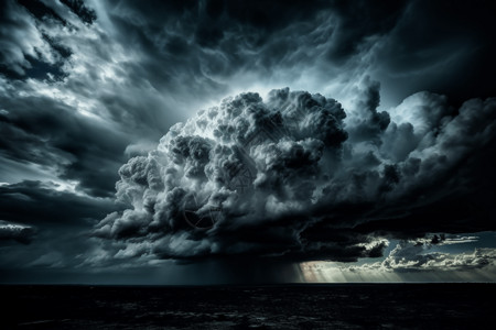 暴风雨前乌云天昏地暗的暴风云设计图片