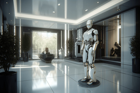 机器人酒店机器人管家创意概念图设计图片