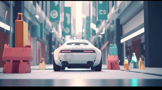 自动驾驶汽车3D概念图图片