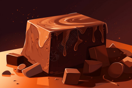 巧克力软糖插画背景图片