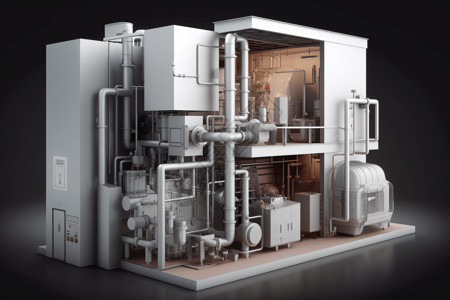 大型锅炉热回收的世界3D概念图设计图片