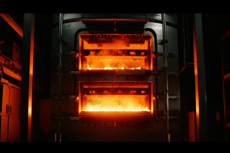 工业烤箱工业焚烧炉插画