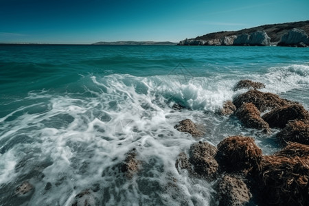 海浪冲击者岩石图片