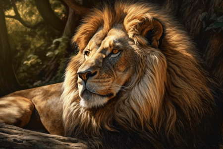 雄伟狮子在晒太阳的狮子设计图片